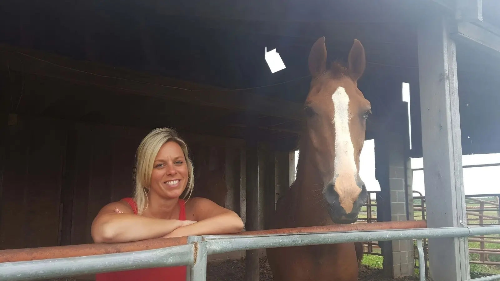 Just Because Love Does adaptive pajamas founder Cindy Riedel-Mutti with her horse Harley