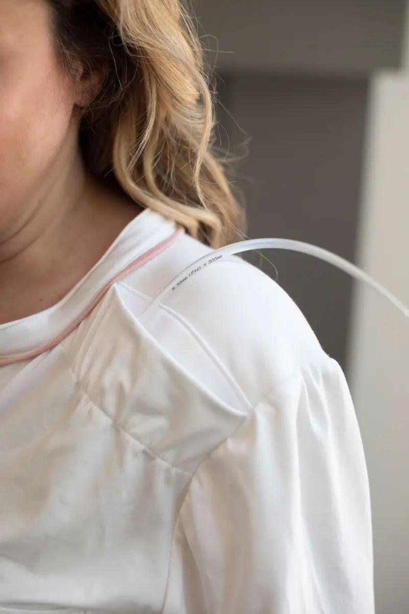 Just Because Love Does Healing Pajama Top with shoulder access ports