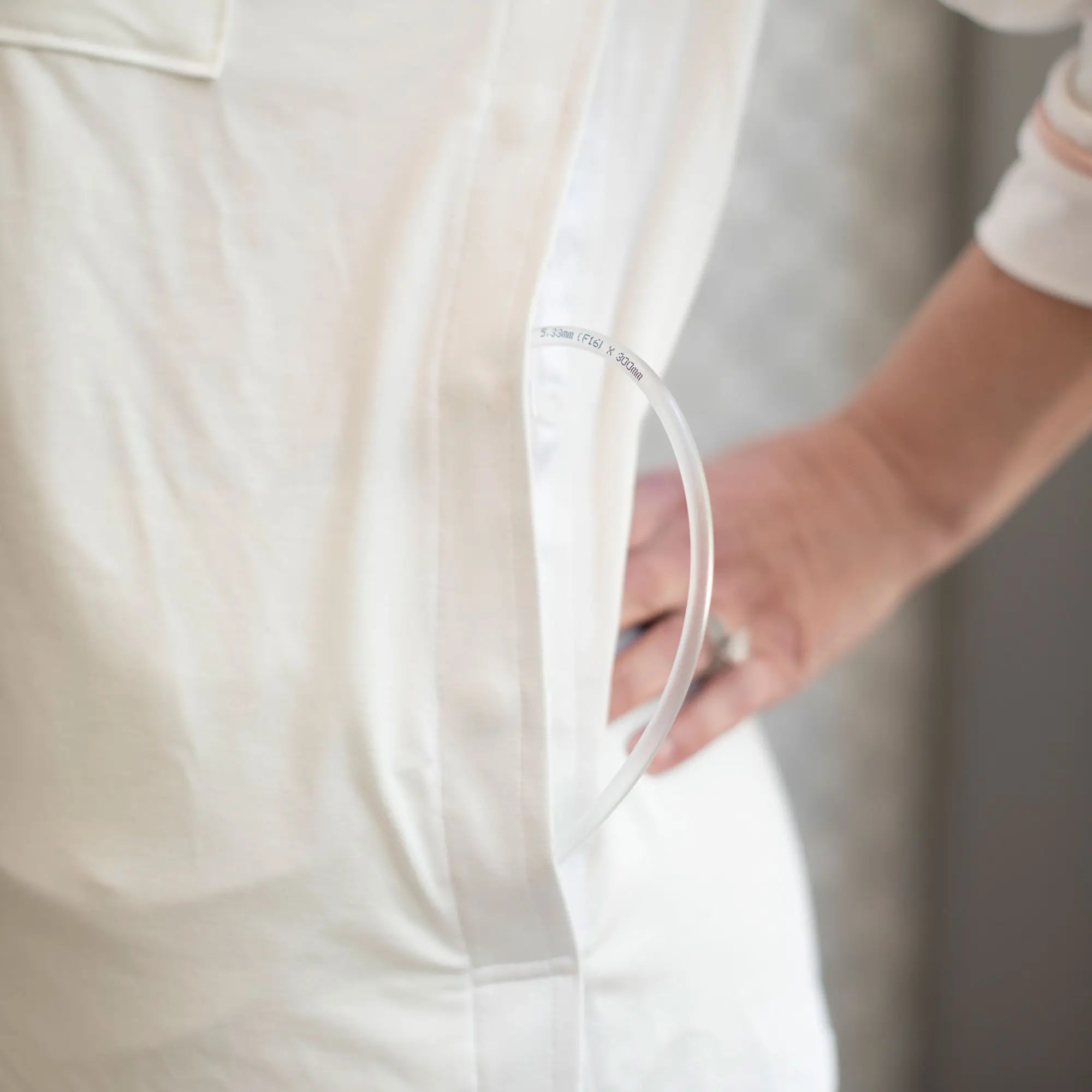 Just Because Love Does Healing Pajama Top with plastic snaps in discreet plackets on right- and left-hand side seams